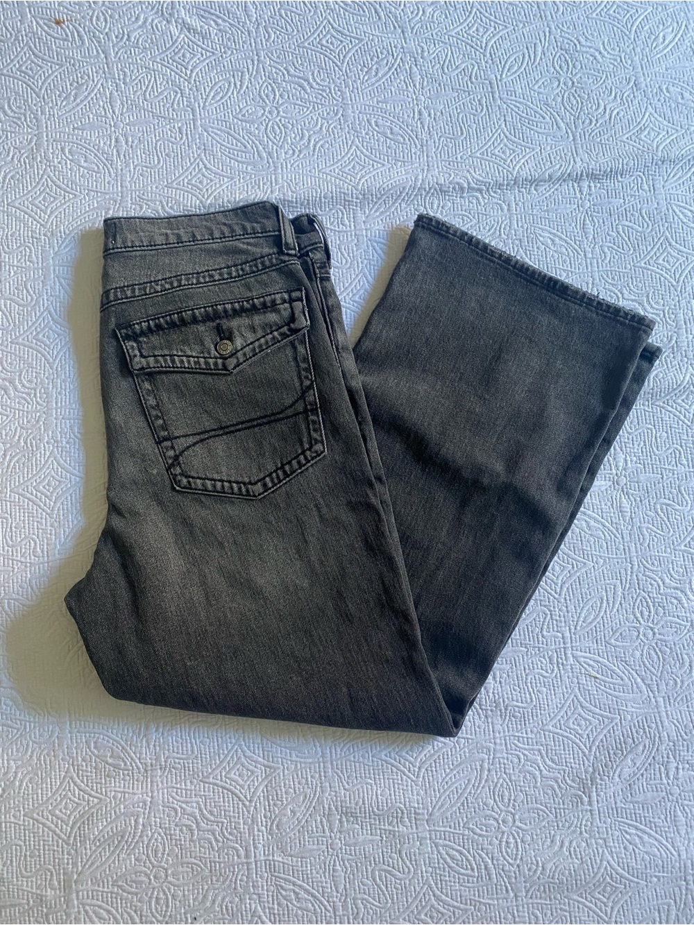 Hollister Women's Dark Gray Baggy Bootcut Jeans